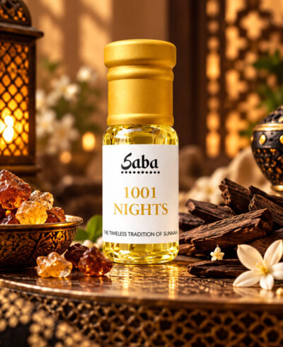 1001 Nights Attar concentrated alcohol-free roll-on bottle