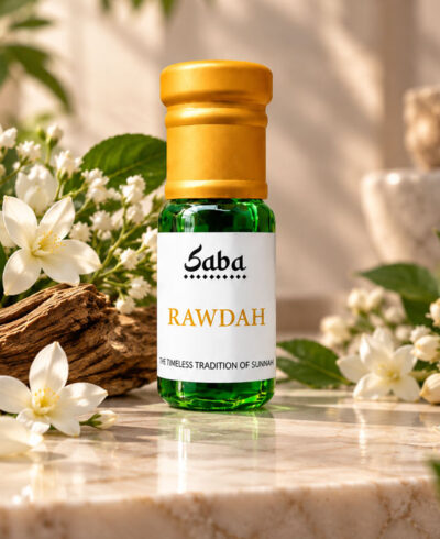Rawdah Attar concentrated alcohol-free roll-on bottle